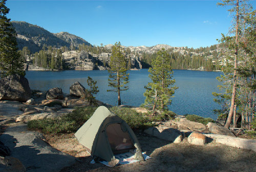 Campsite on the W shore.
