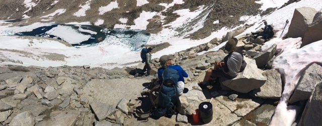 Snack break above Jumble Lake.