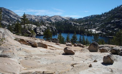 Kibbie Lake in its granite glory just before Kpeter got there.
