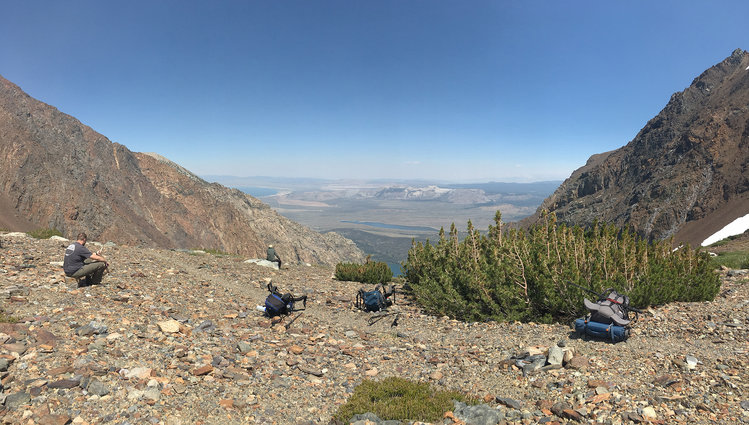 Resting before the switchbacks - Mono Lake in view.