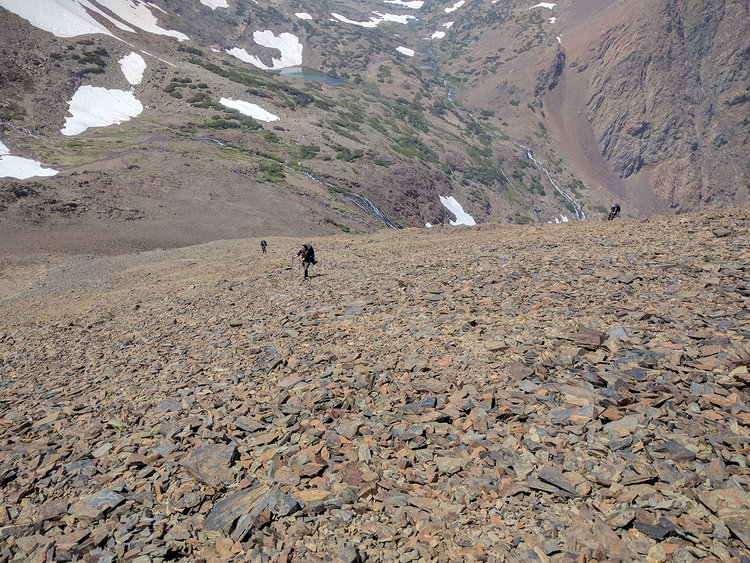 Looking down the switchbacks
