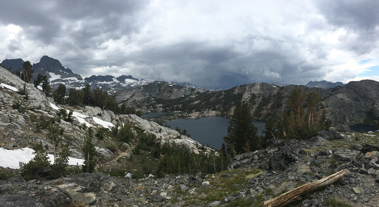 Approaching Garnet Lake with thunderstorms building