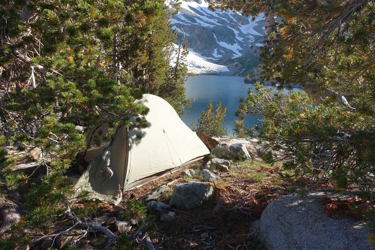 Small tent pad on NE shore