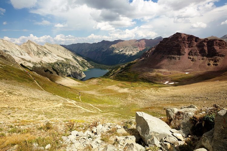 Snowmass Lake from Trailrider Pass