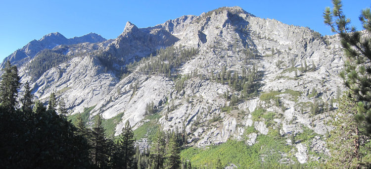 View of Glacier Ridge from hillside route to Brewer Creek