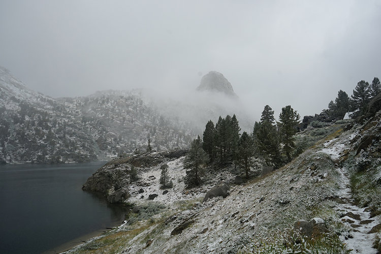 Fin Dome peeking through the fog.