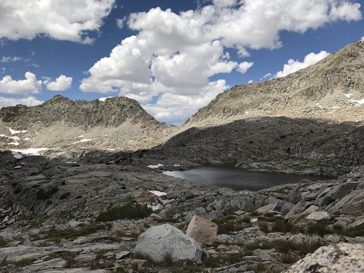 Palisade Basin looking back at knapsack Pass