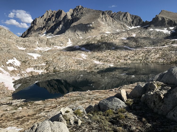 View back at Potluck Pass during ascent of Cirque Pass