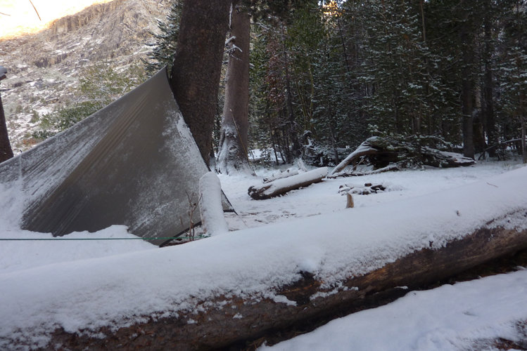Campsite after the snow