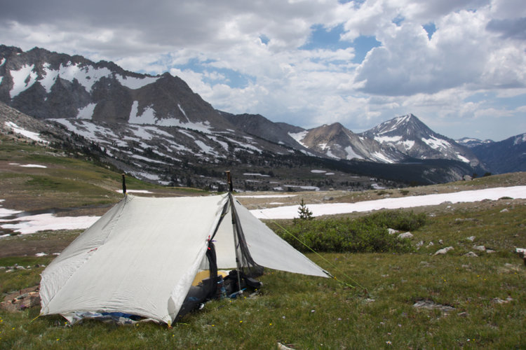 Campsite on Taboose Pass in my DIY cuben fiber tarptent