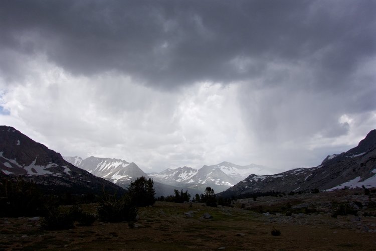 Storm clouds forming over Upper Basin and Pinchot Pass
