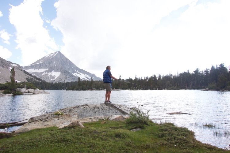 Hobbes takes a fishing break at Bench Lake