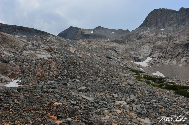 Heading up to Pants Pass you get to deal with rock... a lot of it.