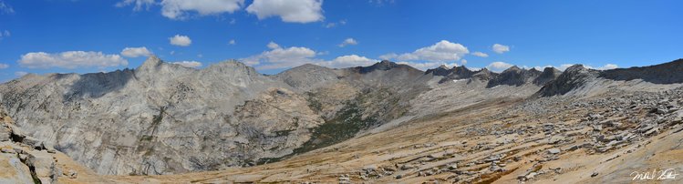 Looking back at Copper Mine Peak from Horn Col you can see the impressive head wall of Deadman Canyon.