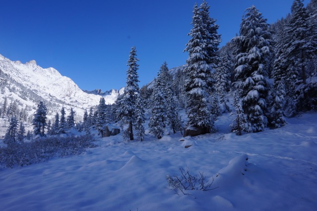 Snow from our camp in Matterhorn Canyon