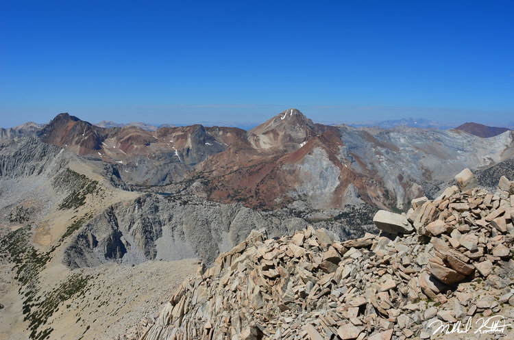 Looking North from Mt. Stanford I got my first truly epic view of the area around Red Slate &amp; Red &amp; White Mtns. What a sight... nothing like any part of the Sierra I had ever seen. The amount of bright and dark red rock along with stark grays was mesmerizing.