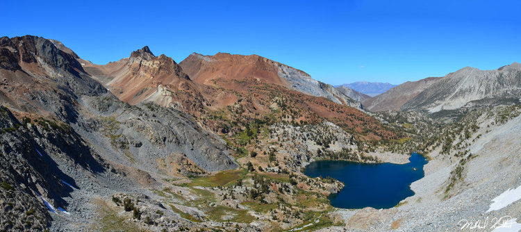 Big McGee Lake is impossibly blue in this light and had a grand view towards Red &amp; White.