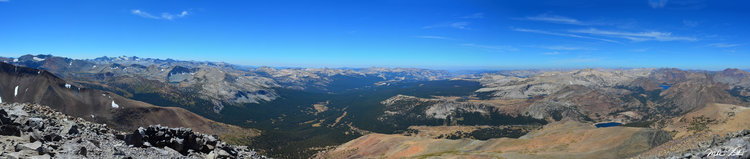 Mt. Dana might have one of the grandest views in all of Yosemite. Sure, Half Dome looks down on Yosemite Valley but it doesn't quite have the all encompassing feel that Dana had. And this is just looking to the North &amp; West. You can clearly make out almost every prominent peak in Yosemite from Mt. Lyell to Cathedral to the Matterhorn.