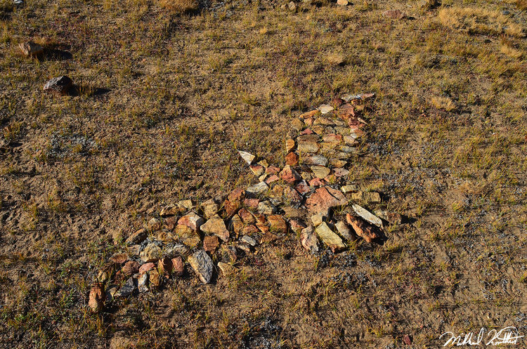An eagle pattern in the rocks at Bishop Lake. Very odd to see this and for it to look so perfectly intact.