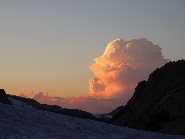 Cloud show to the north at sunset.