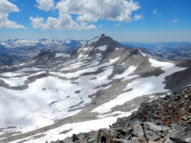 Hutchings Creek drainage from just below Peak 12499.