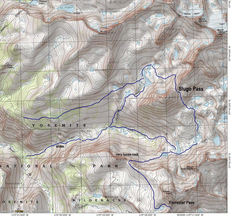 Some routes I have done near Hutchings Creek