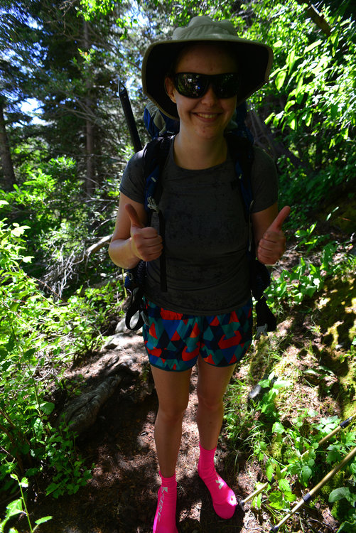 Water crossings done right with pink water socks!