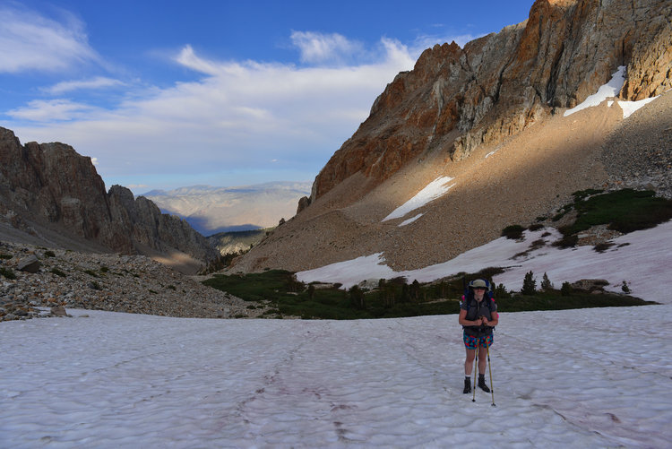 One of the several snowfields we had to cross en route to the top of the pass. After the heat of the desert seeing snow on the same day was a refreshing and fascinating sight.