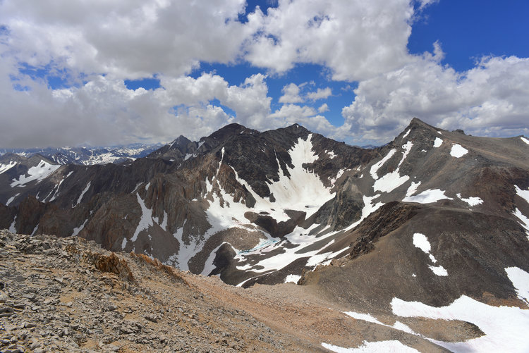 Looking to Striped Mtn. from Goodale. Another frozen lake in that cirque. Truly alpine!