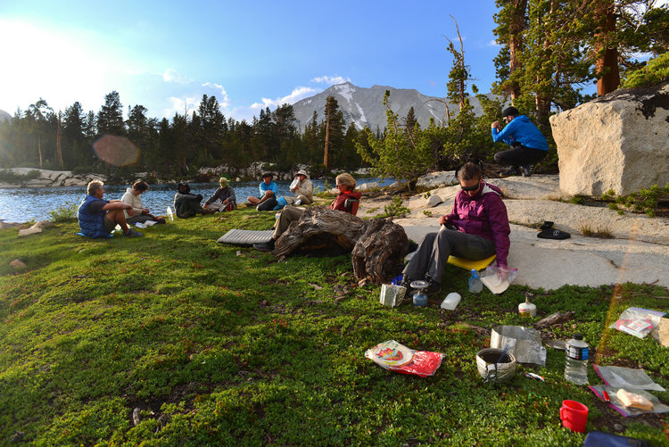 HST Meetup 2017 at Bench Lake enjoying a beautiful dinner on the shores of the lake.