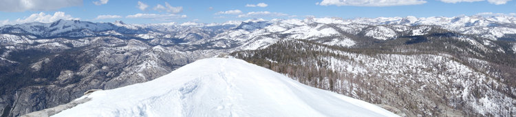 Panorama northeast from Clouds Rest summit