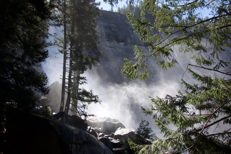 The rising mist from Nevada Falls made for a magical morning scene.