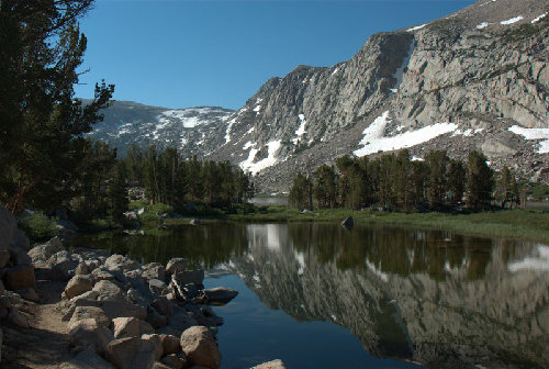 Pond and meadows below George lake