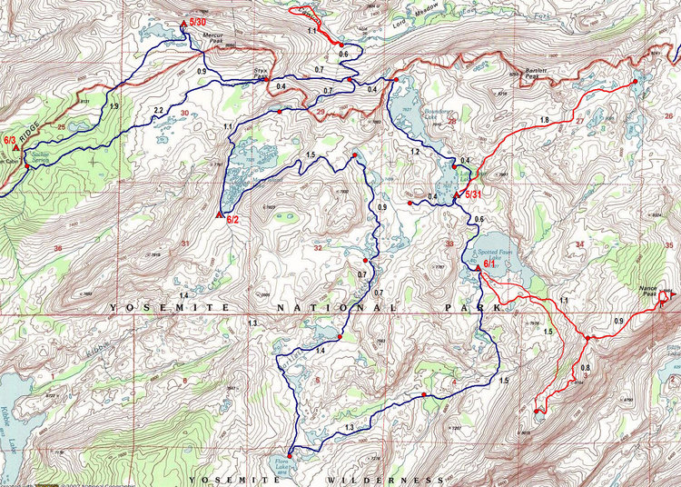 2016 route through the Boundary Lakes area