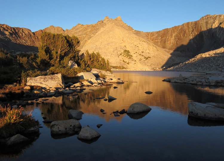 striped mountain basin sunset