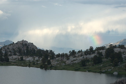 Rainbow from Evolution Lake outlet