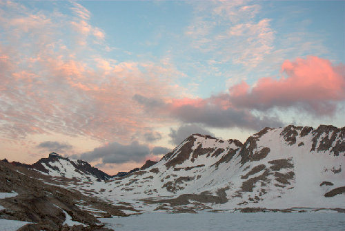 Sunset at Wanda looking toward Muir Pass