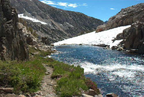 Streamside trail in the upper reaches of Le Conte canyon