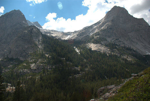 Looking at the West wall of LeConte Canyon