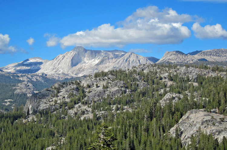 View of Mt Conness from a ridge just west of McGee Lake
