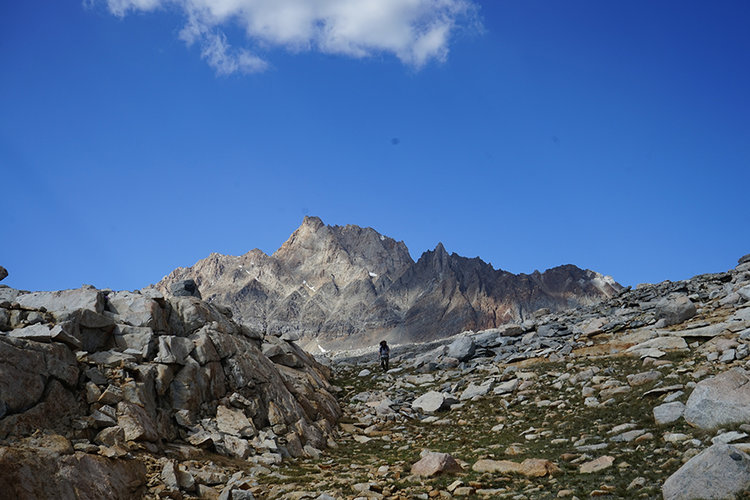 On the way toward Cony Lake looking back at Mt. Humphreys.