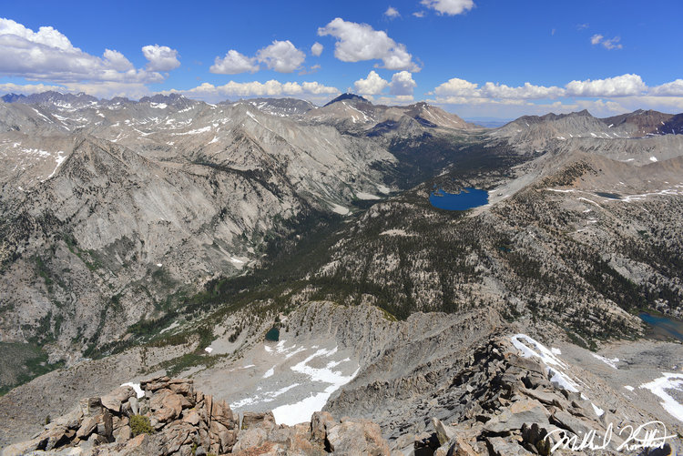 The view towards Bench Lake and Taboose Pass was stunning from Arrow Peak! You can see the Palisades Ridge going to the left. And that canyon down there is the Canyon of the Muro Blanco.. wont' be back there!