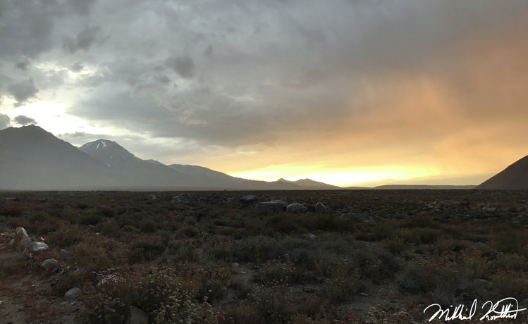 Epic stormy sunset on my way to my truck at the Taboose Pass Trailhead.