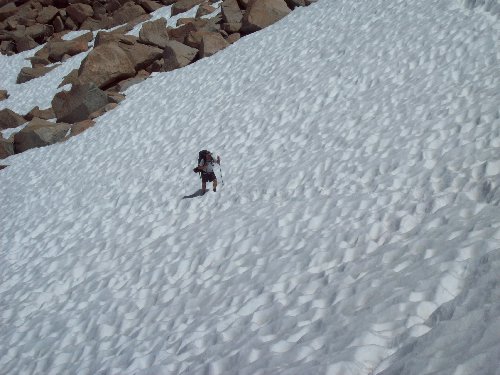 Going up the glacier on the Col.