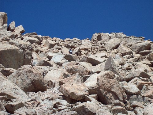Boulder field on the back side of the Col.