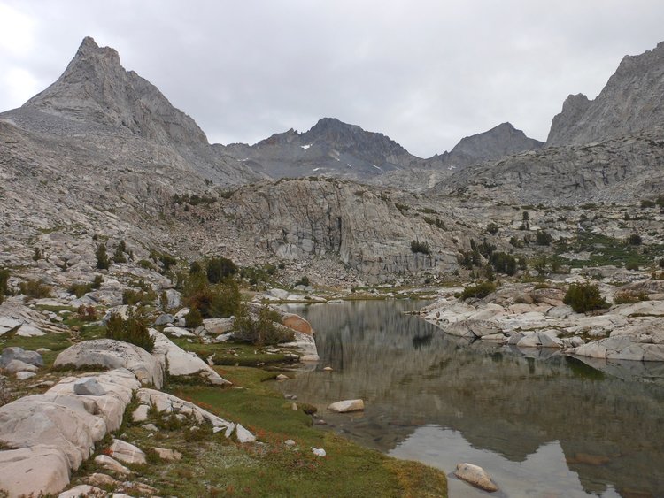 Middle part of Hutchings Creek drainage -- Peak 12356 (left) and Mt Maclure