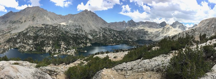 Rae Lakes from near the base of Fin Dome.
