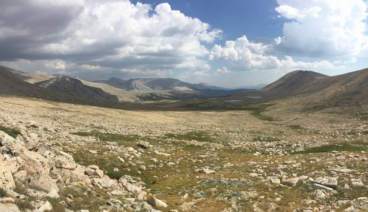 Wright Lakes drainage from base of Rockwell Pass