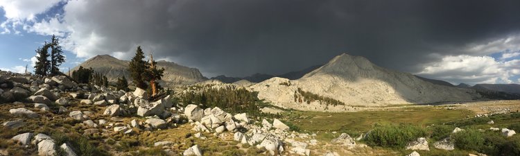 Storm to east and south of Wright Lakes