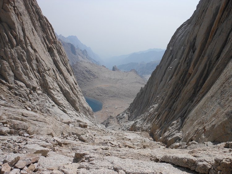 Iceberg Lake -- view back down chute that leads to the Notch